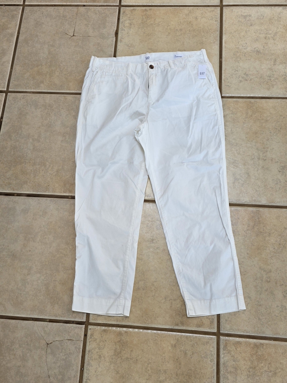 GAP Women's White Ankle-Length Straight Pants